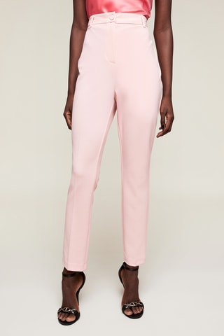 Calças direitas cintura subida Rosa