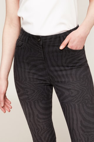 Calças bootcut 7/8 cintura subida Preto