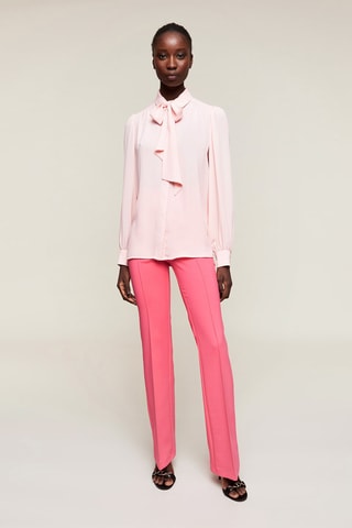 Calças ajustáveis de cintura alta - Rosa