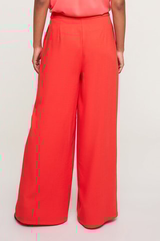 Calças palazzo de cintura alta - Vermelho