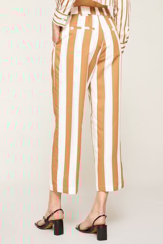 Calças 7/8 de cintura alta - Camel