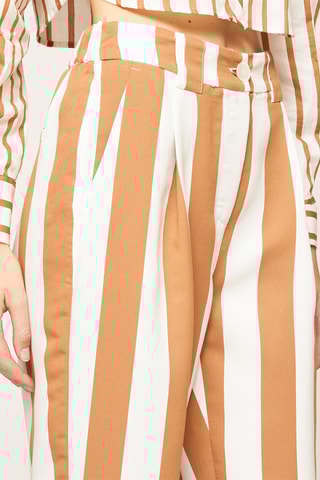 Calças 7/8 de cintura alta - Camel