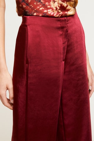 Calças wide legs - Vermelho