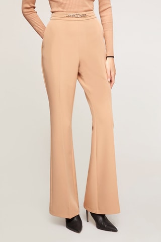 Calças flare - Bege