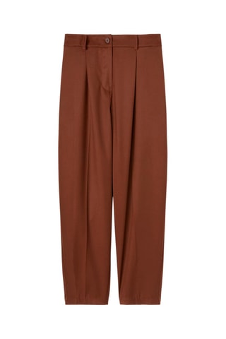 Calças corte cenoura - Castanho