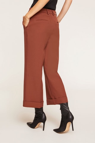 Calças wide legs - Castanho
