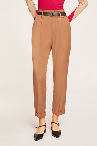 Calças regular - Castanho
