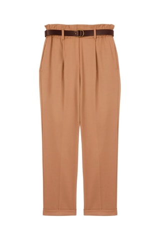 Calças regular - Castanho