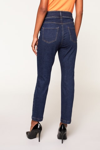 Calças de ganga cintura subida Azul-marinho