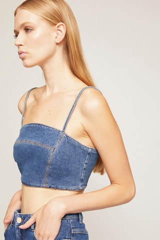 Crop top de ganga - Azul