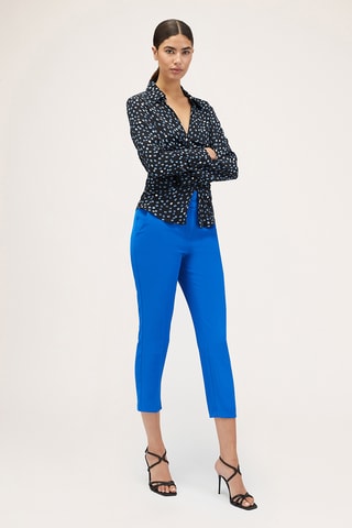 Calças de fato 7/8 - Azul-cobalto