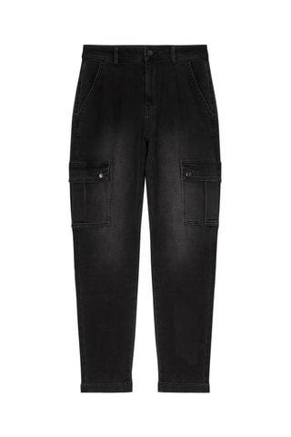 Calças de ganga cargo - Preto