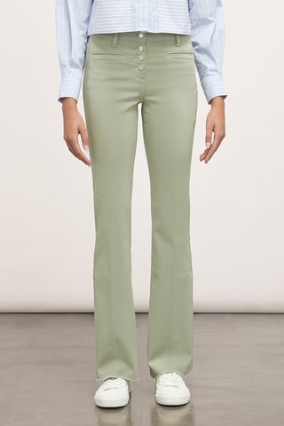 Calças flare - Verde-claro