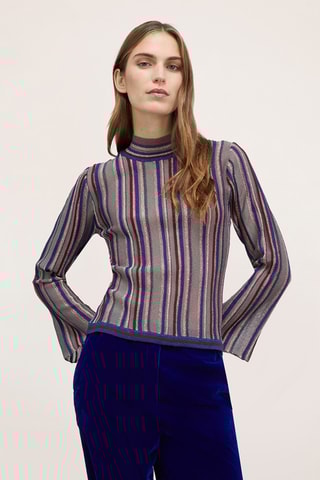 Top - Cinzento e azul