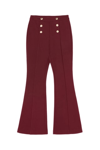 Pantalon flare taille haute - Bordeaux
