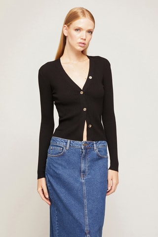 Casaco de malha slim - Preto