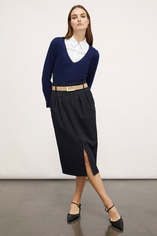 Camisola de lã - Azul-marinho