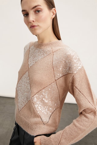 Camisola em alpaca e lã - Bege