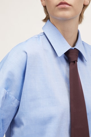 Camisa e gravata - Azul-claro e castanho