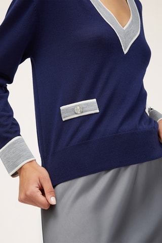 Camisola de lã - Azul-marinho