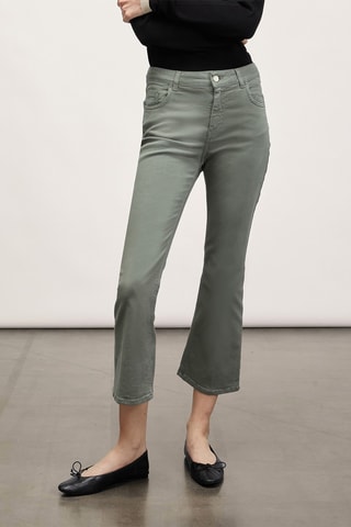 Calças flare 7/8 - Verde