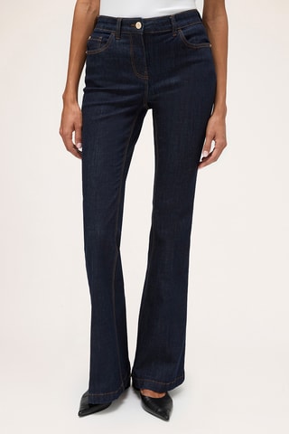 Calças de ganga flare - Azul-escuro