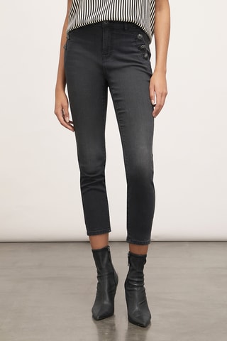 Calças de ganga skinny 7/8 - Preto