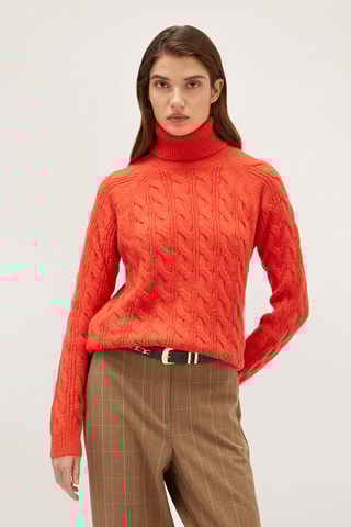 Camisola em alpaca e lã - Laranja