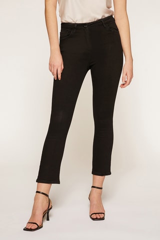 Calças de ganga flare 7/8 - Preto