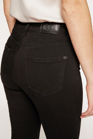 Calças de ganga flare 7/8 - Preto