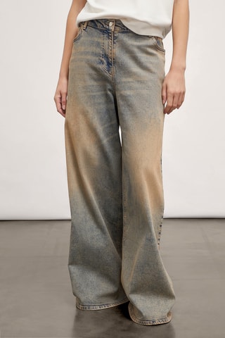 Calças de ganga palazzo - Azul