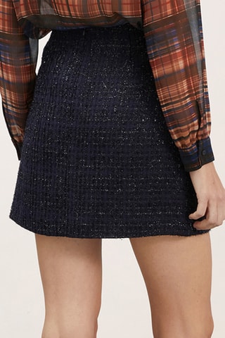 Minijupe en tweed - Bleu marine