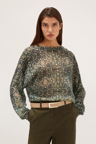 Camisola em lã e alpaca - Verde