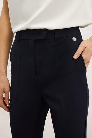 Calças regular 7/8 - Azul-marinho