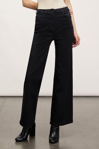 Calças de ganga wide legs - Preto