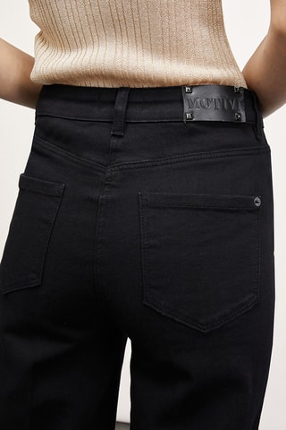 Calças de ganga wide legs - Preto