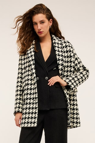 Sobretudo de lã - Preto e branco