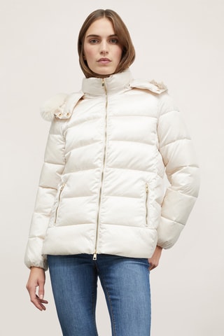 Gewatteerde Jas met Capuchon - Wit