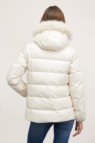 Gewatteerde Jas met Capuchon - Wit