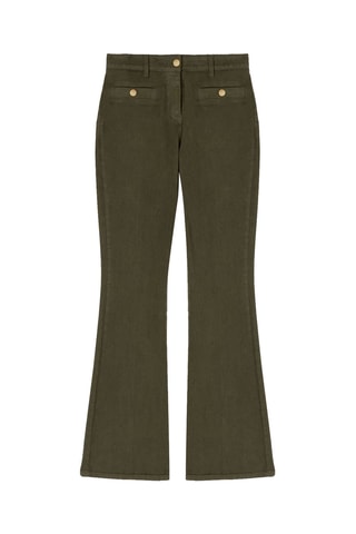 Calças flare - Verde caqui