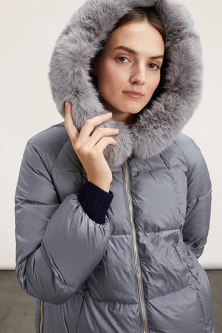 Blusão com capuz - Cinzento