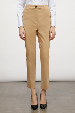 Calças regular - Bege