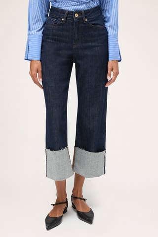 Calças de ganga direitas - Azul-escuro