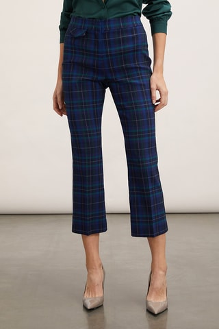 Calças flare 7/8 - Azul-marinho