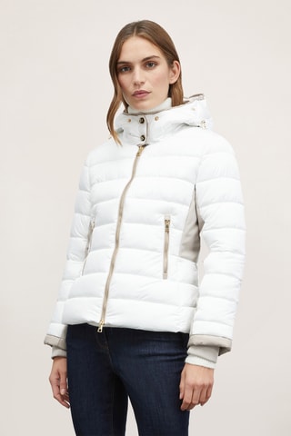 Gewatteerde Jas met Capuchon - Wit