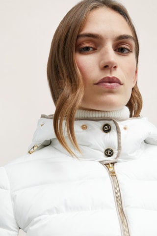 Gewatteerde Jas met Capuchon - Wit