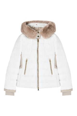 Gewatteerde Jas met Capuchon - Wit