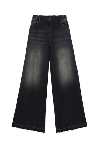 Calças de ganga palazzo - Preto