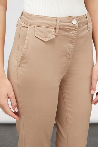 Calças chino direitas 7/8 - Bege