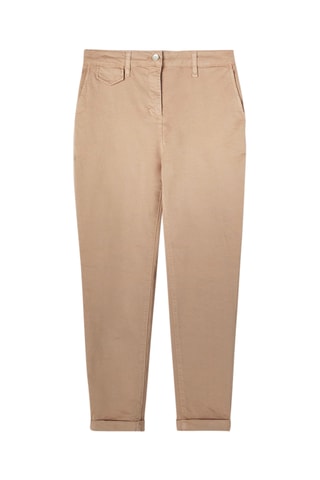 Calças chino direitas 7/8 - Bege